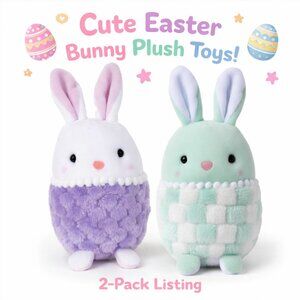 Set of 2 Douglas Easter Bunny Plush Animals For Age 2+ New w/Tag